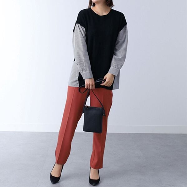 BELLUNA（ベルーナ）の「シャツレイヤード風ニットプルオーバー（ニット・セーター）」｜詳細画像