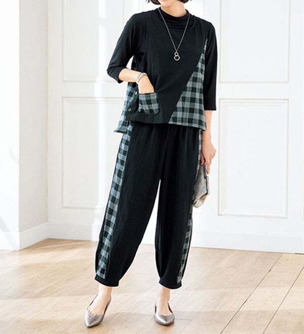 ルフラン（ルフラン）の「さらり涼やか大人のセットアップ＜オリアス＞（セットアップ）」｜黒系