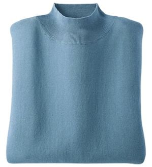 BELLUNA（ベルーナ）の「【選べるデザイン】Ｔシャツが苦手な方に！ひんやり綿混ニットＴ（ニット・セーター）」｜サックス(ニットT)