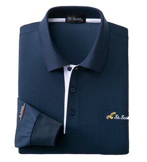 「≪ＴＶ限定★≫ＥＶＥＲＹＤＡＹ長袖ブランドポロシャツ（メンズポロシャツ）」｜ネイビー