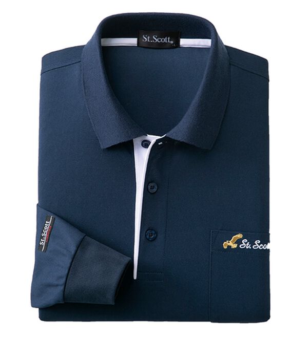 「≪ＴＶ限定★≫ＥＶＥＲＹＤＡＹ長袖ブランドポロシャツ（メンズポロシャツ）」｜ネイビー