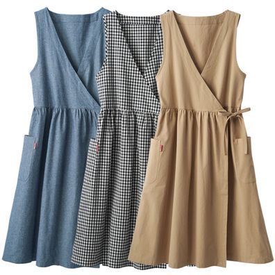 LAVIENNE（ラヴィエンヌ）の「【３着組】そのままお出かけ！エプロンワンピース（エプロン）」