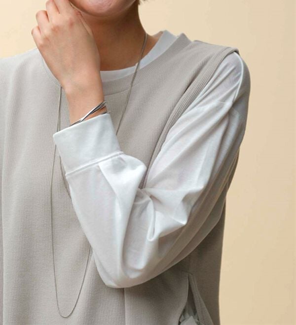 BELLUNA（ベルーナ）の「あぜ素材サイドリボン使いベストアンサンブル（アンサンブル）」｜詳細画像