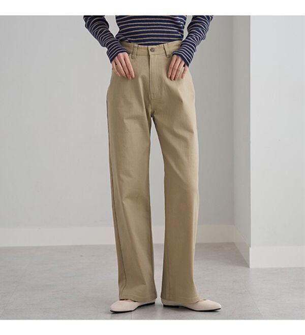 BELLUNA（ベルーナ）の「ぐんぐん伸びるカラーワイドデニム（ワイドパンツ・ガウチョ）」｜詳細画像