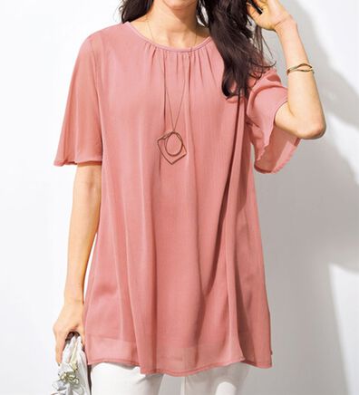 BELLUNA（ベルーナ）の「ふわり涼やか！楊柳シフォン重ねチュニック（チュニック）」