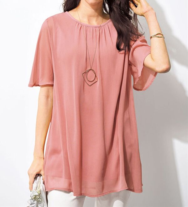 BELLUNA（ベルーナ）の「ふわり涼やか！楊柳シフォン重ねチュニック（チュニック）」｜詳細画像