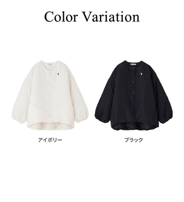 GeeRA（ジーラ）の「【U.S. POLO ASSN.】 ノーカラー中わたブルゾン（ハーフコート）」｜詳細画像