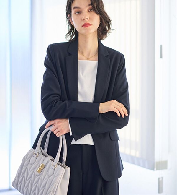 GeeRA（ジーラ）の「【2点セット】選べるボトム！洗えて型くずれしないパンツスーツセット（パンツスーツ）」｜詳細画像