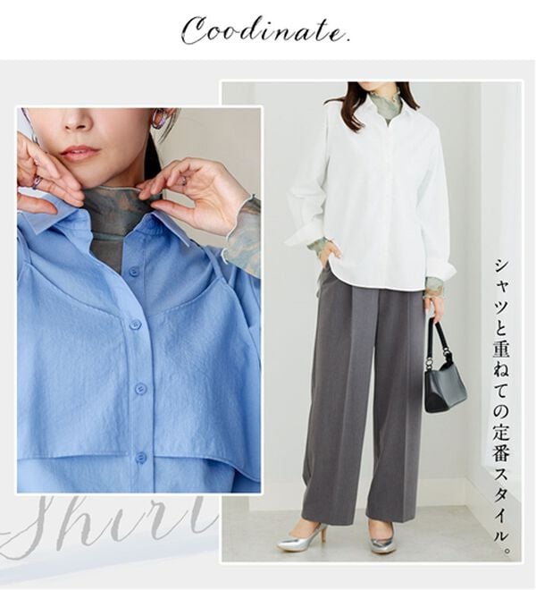 BELLUNA（ベルーナ）の「【重ね着インナー】シアー素材ハイネックインナープルオーバー（カットソー）」｜詳細画像