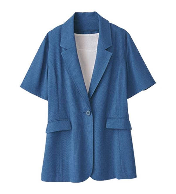 BELLUNA（ベルーナ）の「軽く羽織れる！麻調テーラードジャケット（テーラードジャケット）」｜詳細画像