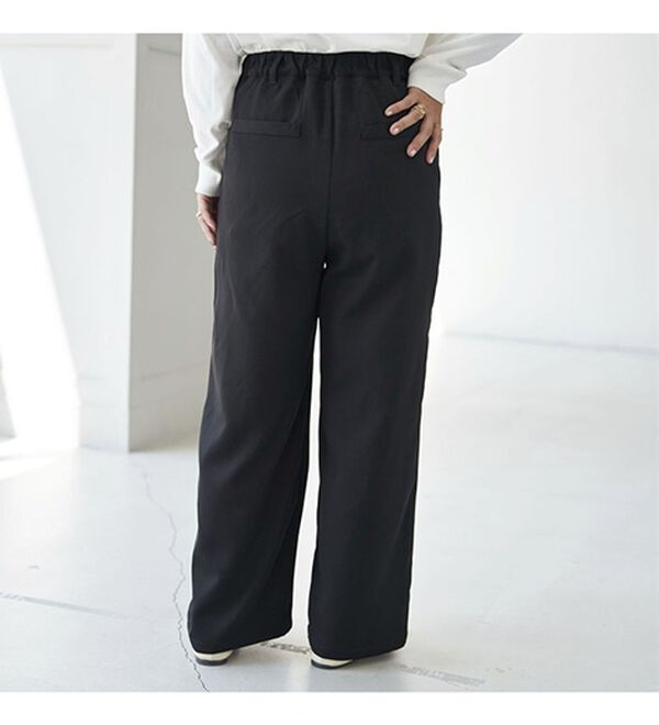 BELLUNA（ベルーナ）の「キレイ見えウエストデザインワイドストレートパンツ（ワイドパンツ・ガウチョ）」｜詳細画像