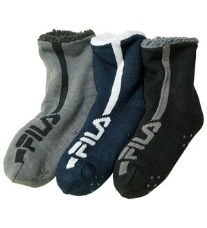 「【３足組】＜フィラ＞みんなではきたい！裏ボアルームソックス（メンズ靴下・タイツ）」｜3足組