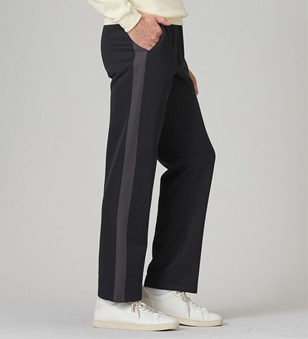 「＜シンプル＆プラス＞裏起毛暖かラインパンツ（メンズフルレングスパンツ）」｜詳細画像