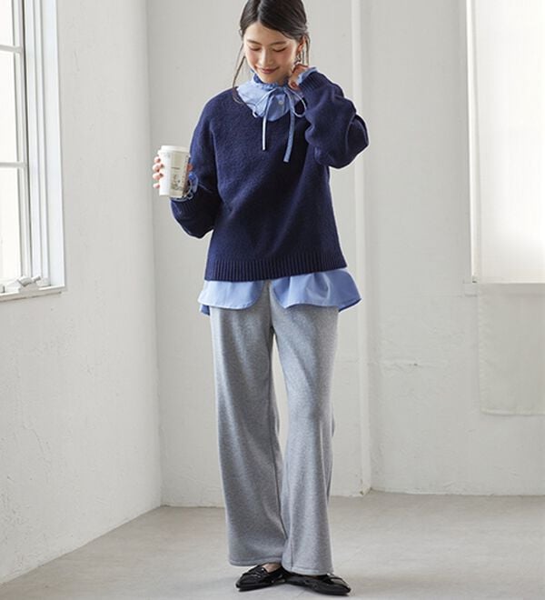 RANAN（ラナン）の「裏ベロアセミワイドリブパンツ（フルレングスパンツ）」｜詳細画像
