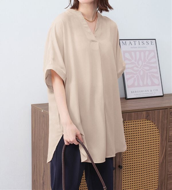 Viola e Viola（ヴィオラ エ ヴィオラ）の「【接触冷感】ひんやり！さらさらＥＡＳＹタックスキッパーチュニック（チュニック）」｜詳細画像