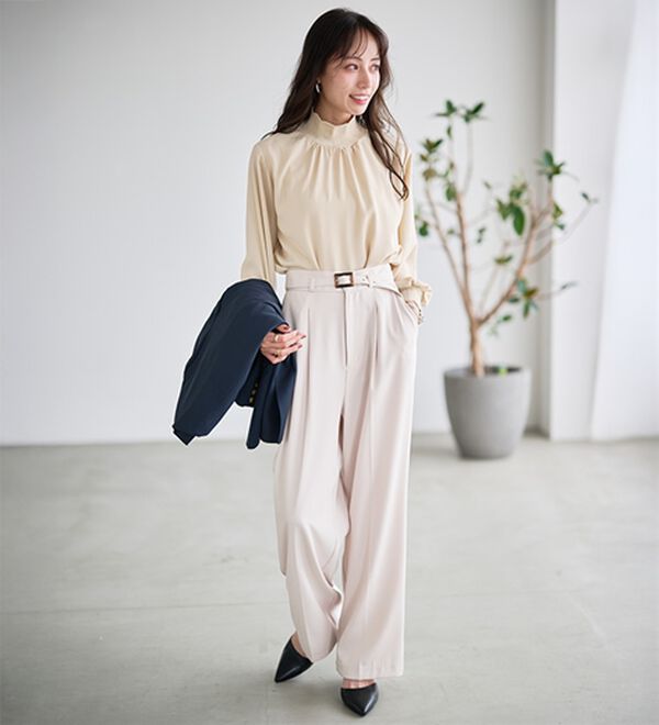 RANAN（ラナン）の「スカラップリブニット使いブラウス（ブラウス）」｜詳細画像