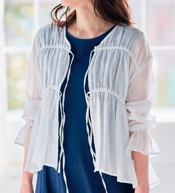 RANAN（ラナン）の「リボンドロストブラウス（ブラウス）」｜詳細画像