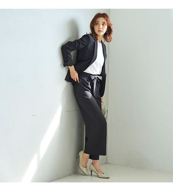 GeeRA（ジーラ）の「【2点セット】選べるボトム！洗えて型くずれしないパンツスーツセット（パンツスーツ）」｜詳細画像