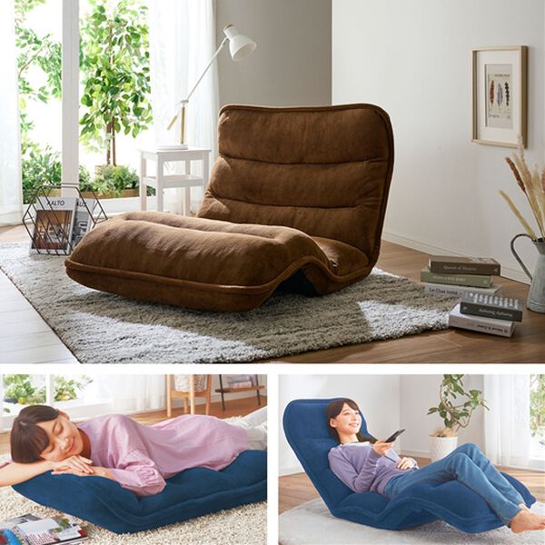 NEW収納簡単低反発もこもこ座椅子＜1人掛け・リクライニング