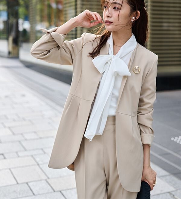 RANAN（ラナン）の「＜２点セット＞ラウンドヘムジャケットセットアップ（パンツスーツ）」｜詳細画像