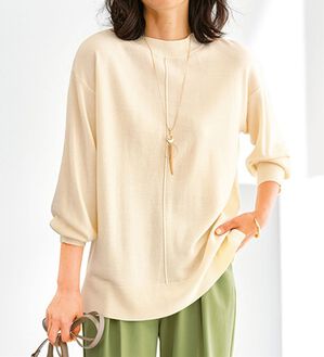 BELLUNA（ベルーナ）の「ふんわり袖カシミヤタッチプルオーバー（ニット・セーター）」｜詳細画像