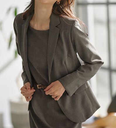 テーラードジャケットレディースファッション(ブラウン)通販