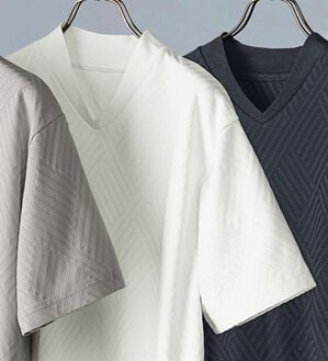 「ジャカードジャケットインＴシャツ（メンズＴシャツ）」｜ホワイト