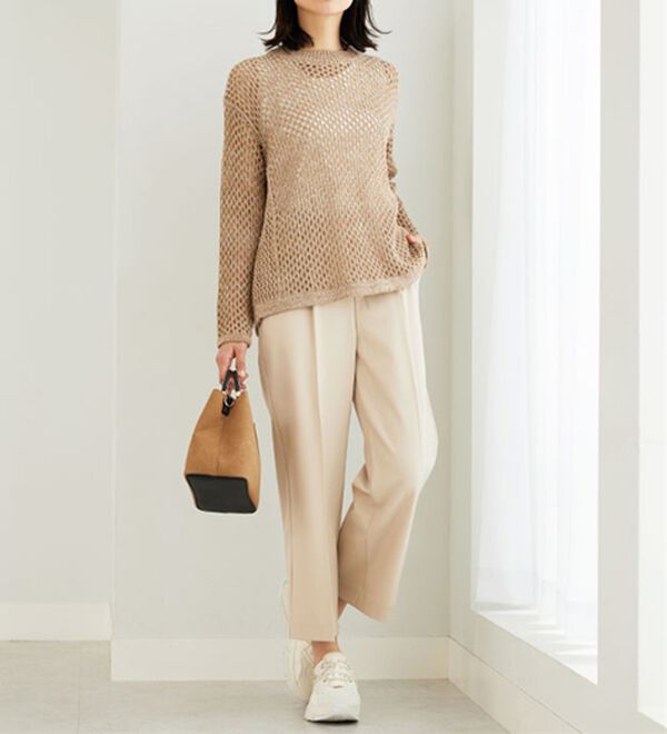 BELLUNA（ベルーナ）の「サラリ美脚見え！タック使いワイドパンツ（ワイドパンツ・ガウチョ）」｜詳細画像