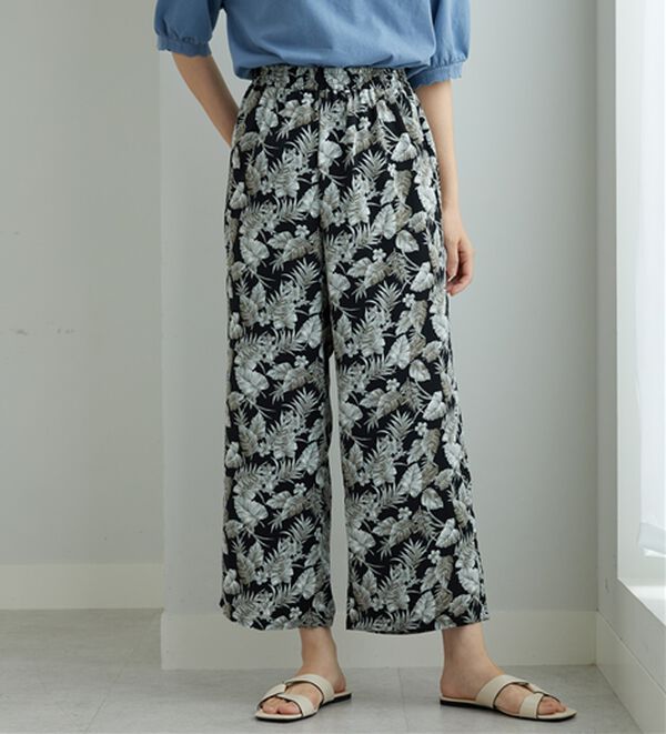 BELLUNA（ベルーナ）の「ヒンヤリ冷感！プリントワイドパンツ（ワイドパンツ・ガウチョ）」｜詳細画像