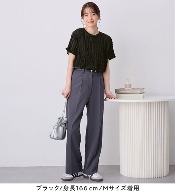 Viola e Viola（ヴィオラ エ ヴィオラ）の「揺れる！体型カバーこなれTシャツ（ブラウス）」｜詳細画像