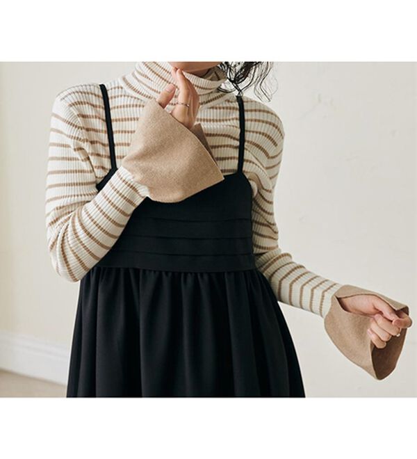 RANAN（ラナン）の「＜ムースタッチ＞洗える！バイカラータートルリブニット（ニット・セーター）」｜詳細画像