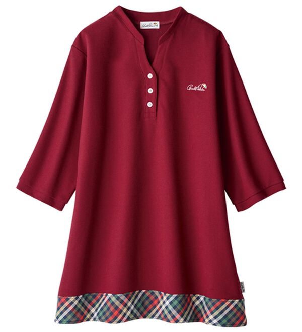 ルフラン（ルフラン）の「【アーノルド　パーマー】チェック決め手の鹿の子チュニック（チュニック）」｜レッド