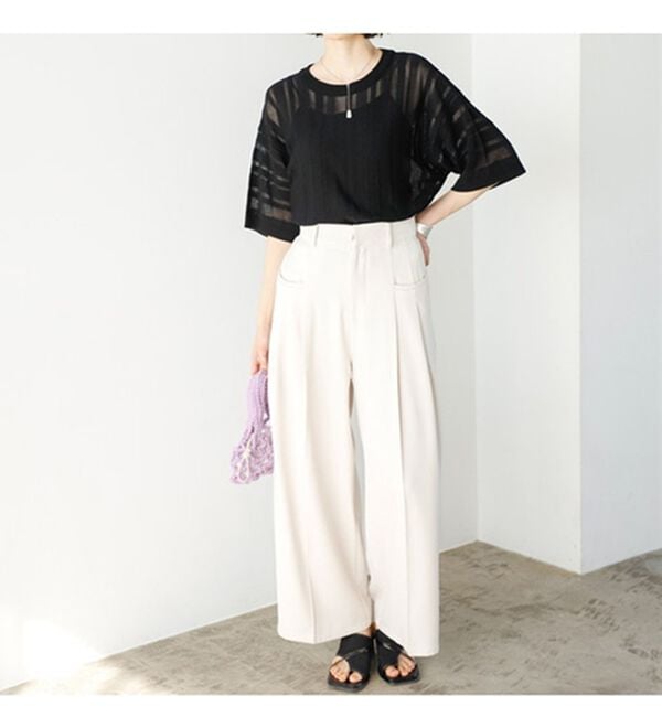 GeeRA（ジーラ）の「ジャカードストライプシアーニット（ニット・セーター）」｜詳細画像