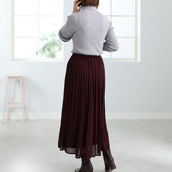BELLUNA（ベルーナ）の「プリーツデザインカラースカート（ロングスカート）」｜詳細画像