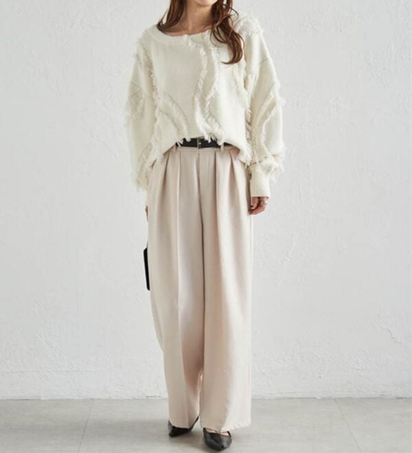 RANAN（ラナン）の「ウール調２タックワイドパンツ（フルレングスパンツ）」｜詳細画像