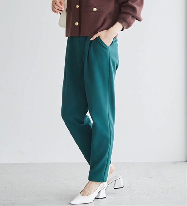 RANAN（ラナン）の「あったか！裏起毛美脚シルエットタックパンツ（フルレングスパンツ）」｜詳細画像