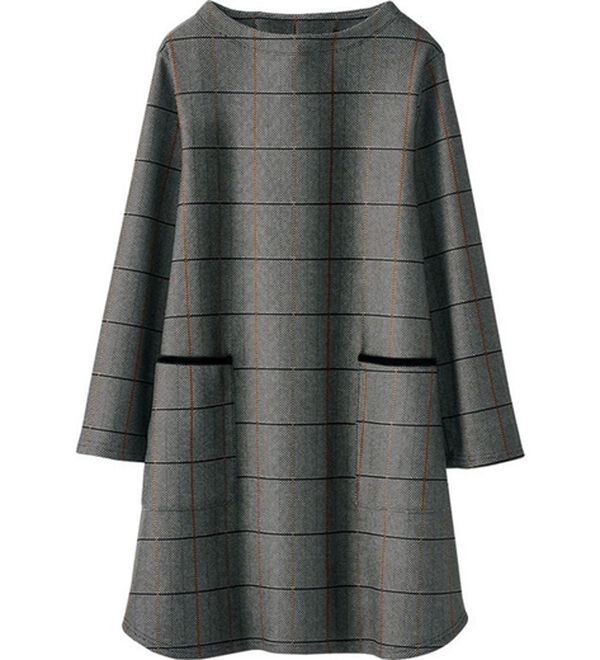 BELLUNA（ベルーナ）の「裏ベロアポケット付ハイネックチュニック（チュニック）」｜ヘリンボーン