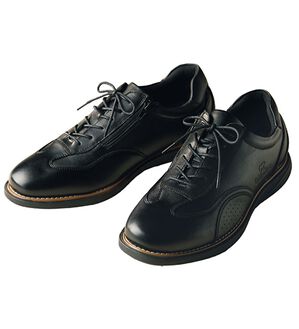 「＜ゴールデンベア＞牛革使用エレガントシューズ（メンズスニーカー）」｜スニーカーブラック