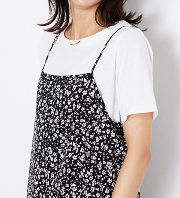 BELLUNA（ベルーナ）の「【2点セット】花柄プリントキャミワンピースアンサンブル（プリントワンピース）」｜詳細画像