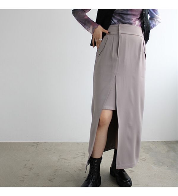 GeeRA（ジーラ）の「ポケット付スリットタイトスカート（ロングスカート）」｜詳細画像