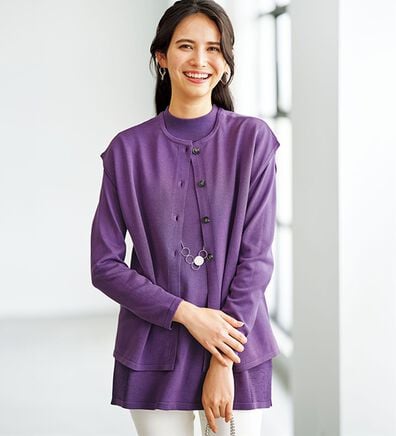 BELLUNA（ベルーナ）の「前後２ｗａｙベスト付ニットアンサンブル（アンサンブル）」