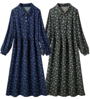 ルフラン（ルフラン）の「【２色組】小花柄衿付ロングワンピース（ロングワンピース）」｜詳細画像
