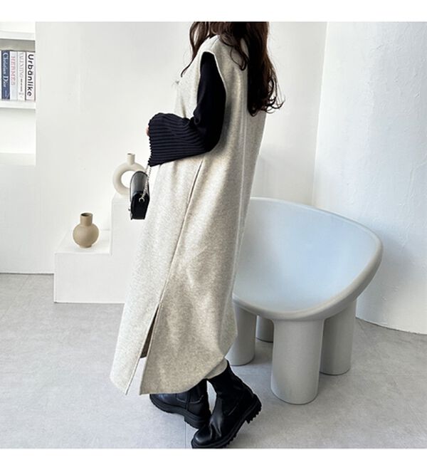 GeeRA（ジーラ）の「Ｖネックオーバーサイズジャンパースカート（ジャンパースカート）」｜詳細画像