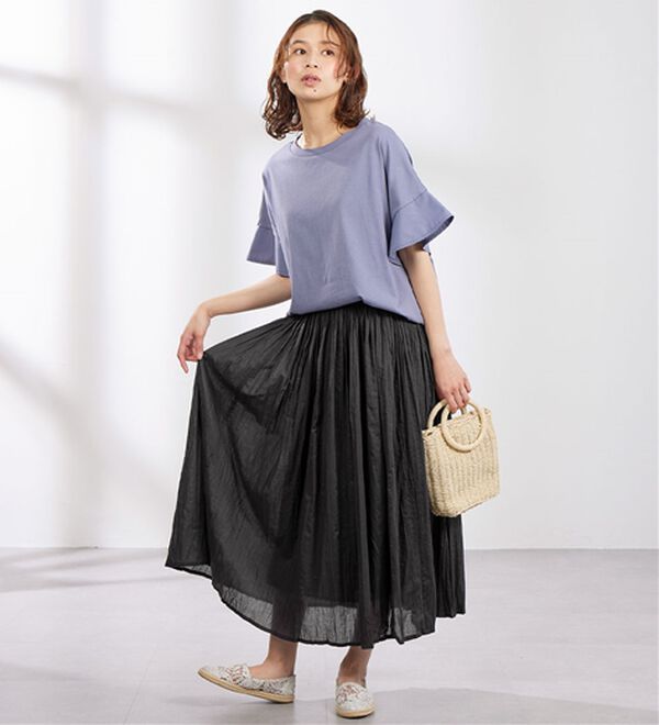 Viola e Viola（ヴィオラ エ ヴィオラ）の「ボイルクリンクルスカート（ひざ丈スカート）」｜詳細画像