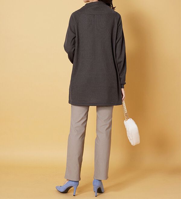 BELLUNA（ベルーナ）の「あぜ調裏起毛素材ワイドネックチュニック（チュニック）」｜詳細画像