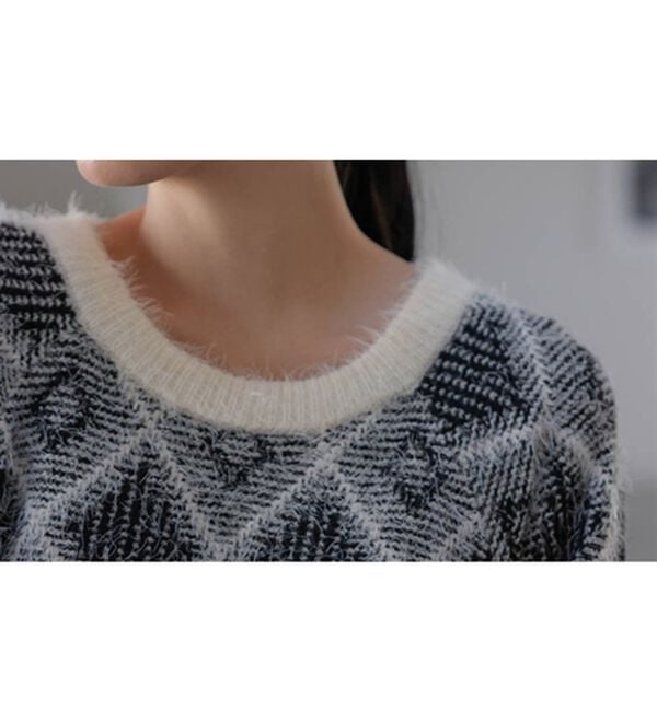 RANAN（ラナン）の「ダイヤ柄配色ニットチュニック（チュニック）」｜詳細画像