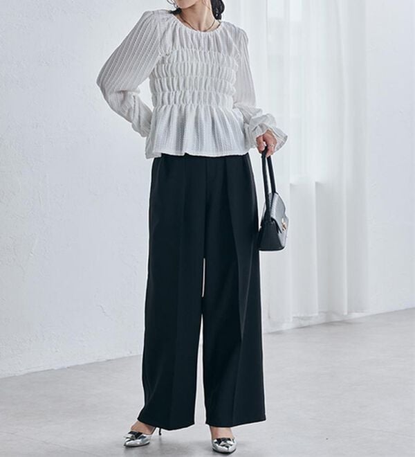 RANAN（ラナン）の「シャーリングカットブラウス（カットソー）」｜詳細画像