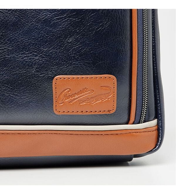 「＜クロコダイル＞トリプルファスナーショルダー（メンズショルダーバッグ）」｜詳細画像