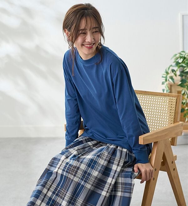 BELLUNA（ベルーナ）の「【選べる袖丈】＜エアリーアイスコットン＞オーバーサイズＴシャツ（カットソー）」｜詳細画像