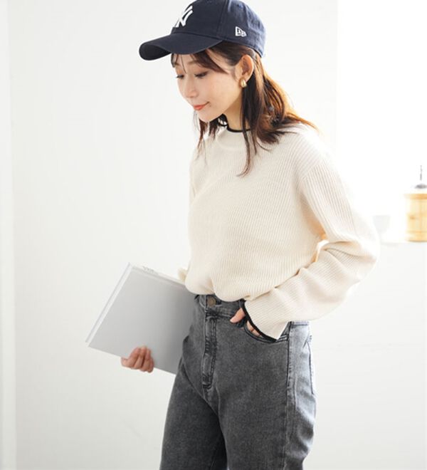 A HAPPY MARILYN（アハッピーマリリン）の「【ＬＬ～６Ｌ】Ｔシャツ感覚！カメレオン級の着回しが叶うリブニット（ニット・セーター）」｜詳細画像
